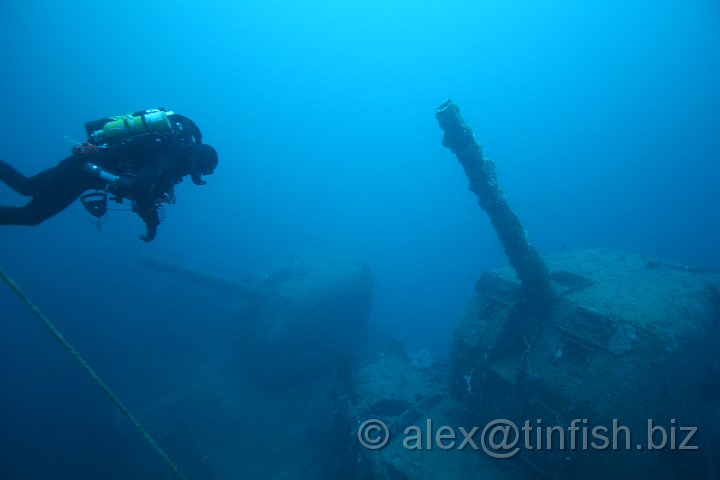 USS_Aaron_Ward-2.JPG - Blackie decends down the shot line