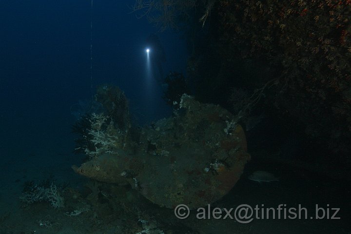USS_Aaron_Ward-36a.JPG - The port propeller