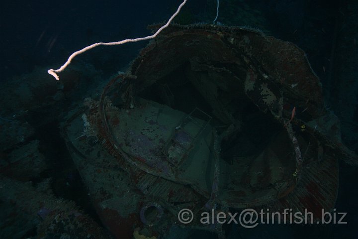 USS_Aaron_Ward-433.JPG - Wrecked forward funnel