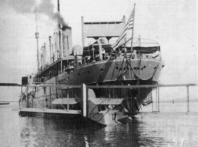 kanawha_photo_stern.bmp - USS Kanawha at La Union, Salvador, 10 January 1921. Note the seaplane moored to her stern.